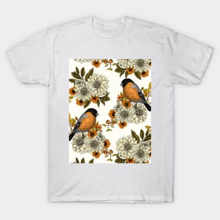 Bullfinch on autumn florals 2 T-Shirt